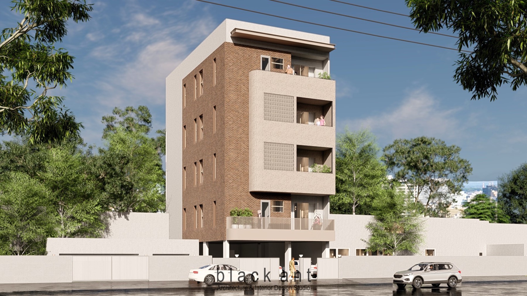 Elevation study, Agarwal Floors — design visualisation