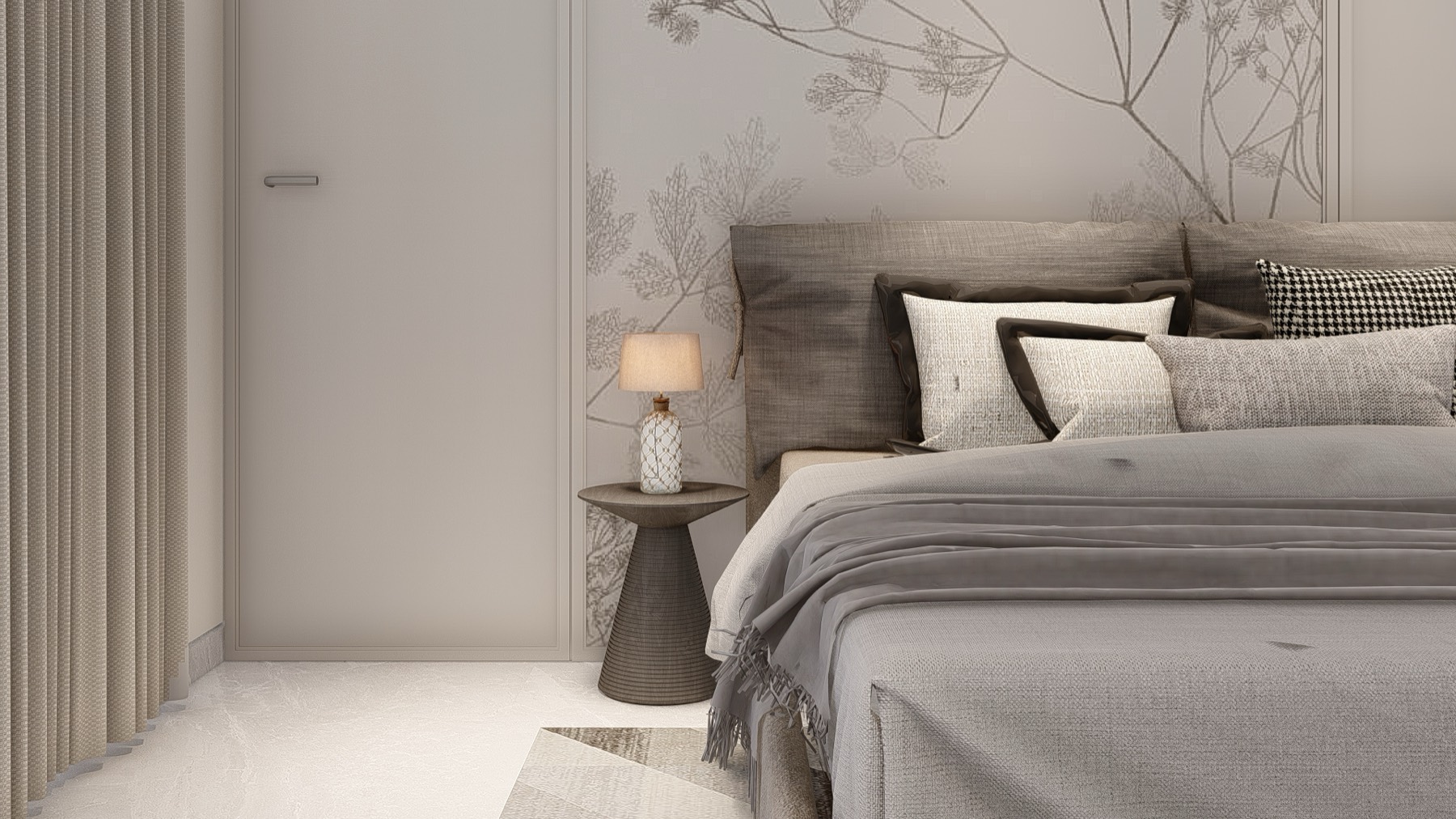 Bedroom one, Agarwal Mansion — design visualisation