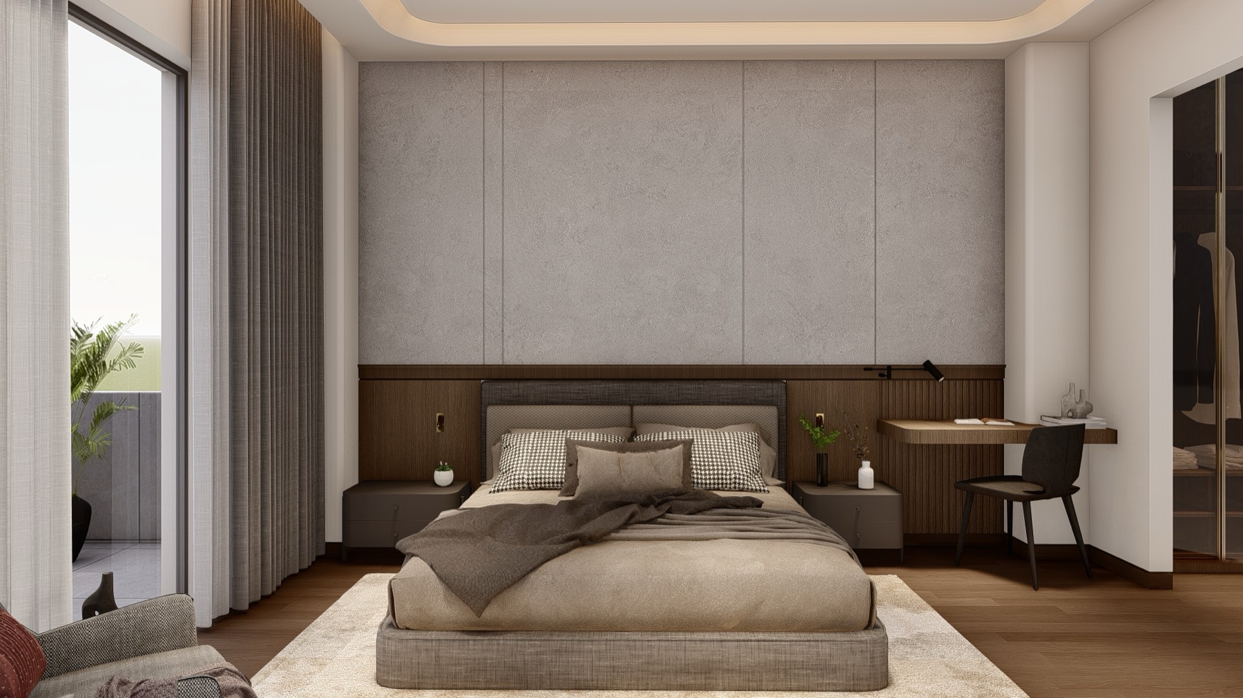 Bedroom three, Agarwal Mansion — design visualisation