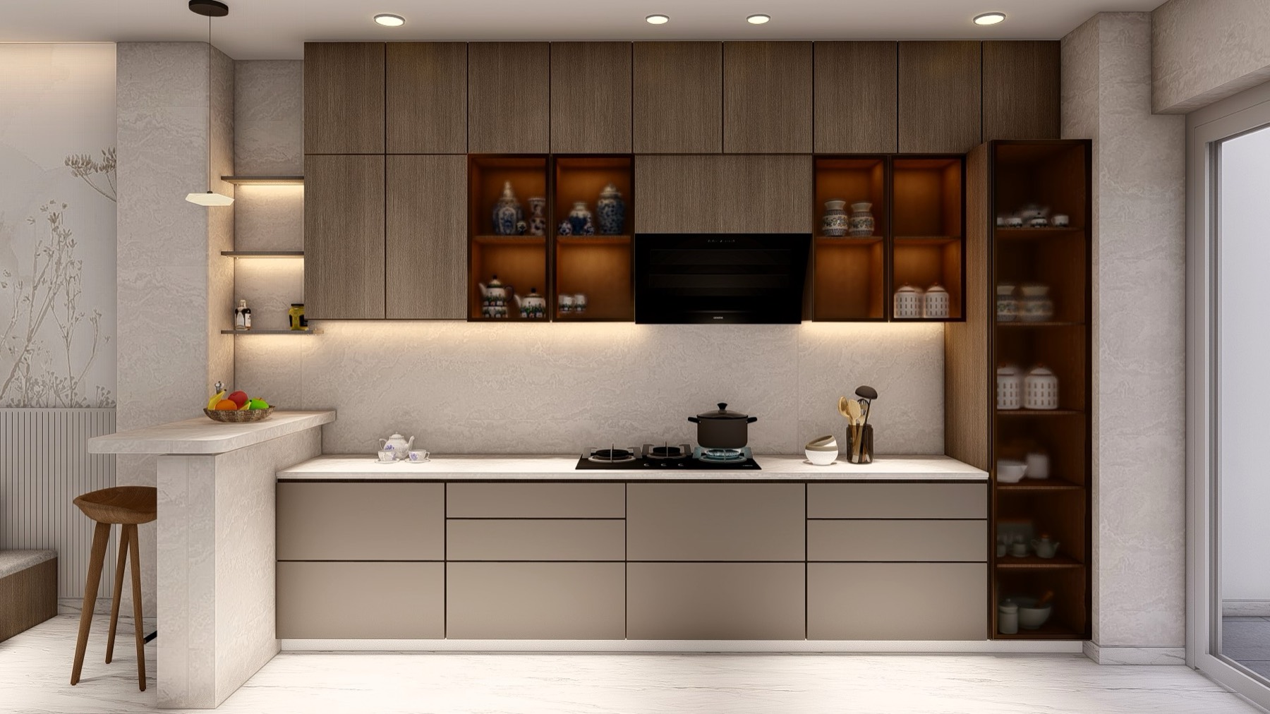 Kitchen, Agarwal Mansion — design visualisation